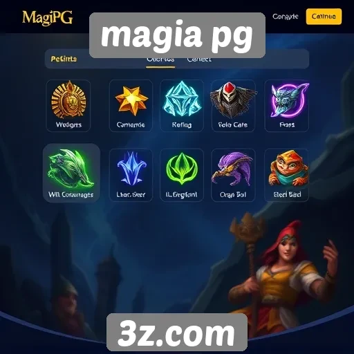 Navegação intuitiva no site de jogos Magia PG